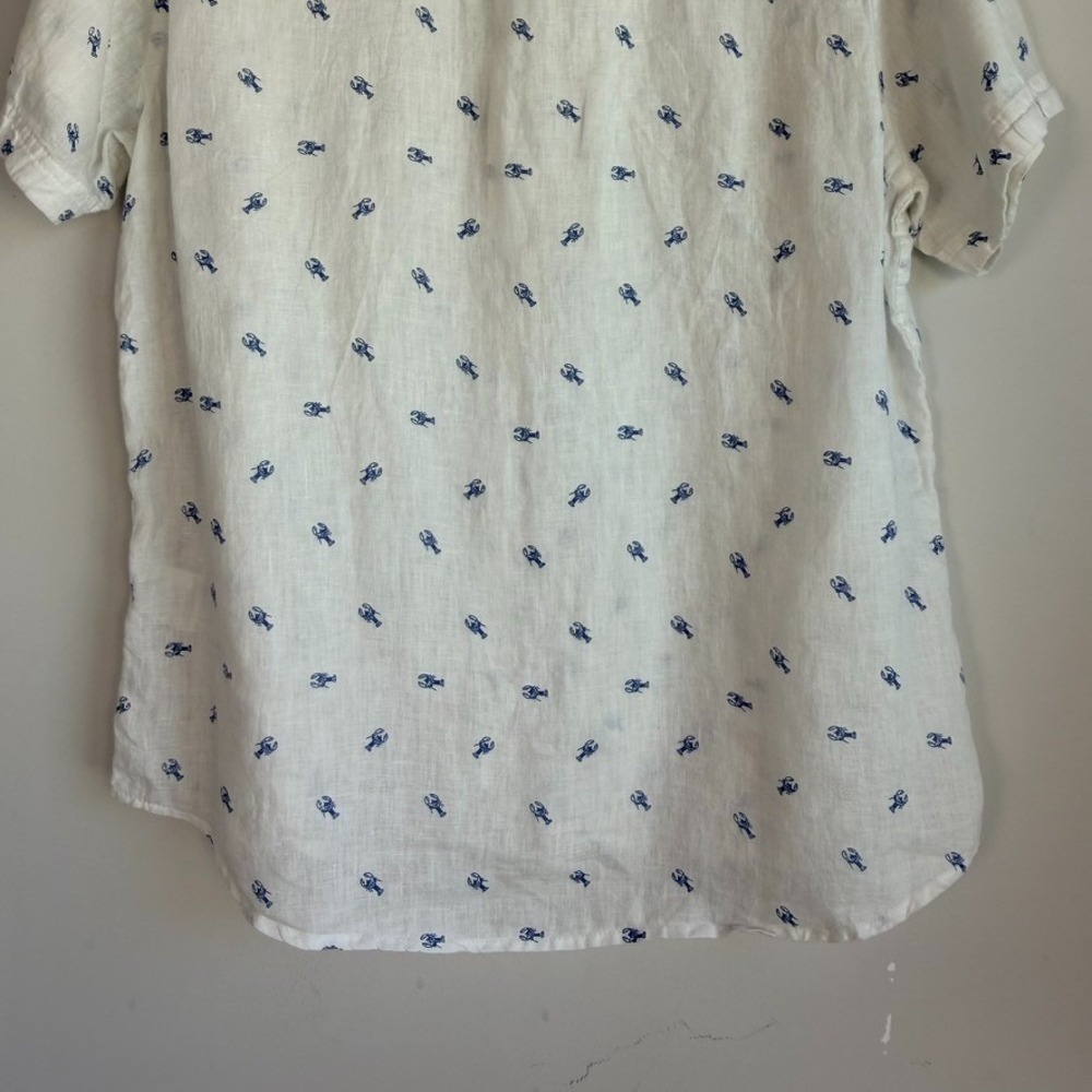 Report Collection Mens 100% linen Short Sleeve Shirt Size XL Lobster Resort - Picture 10 of 11